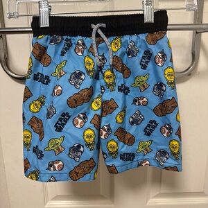 Star Wars Kids Shorts with Iconic Characters - Blue and Black
